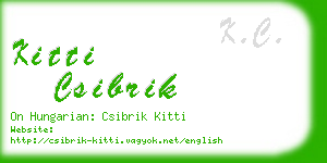 kitti csibrik business card